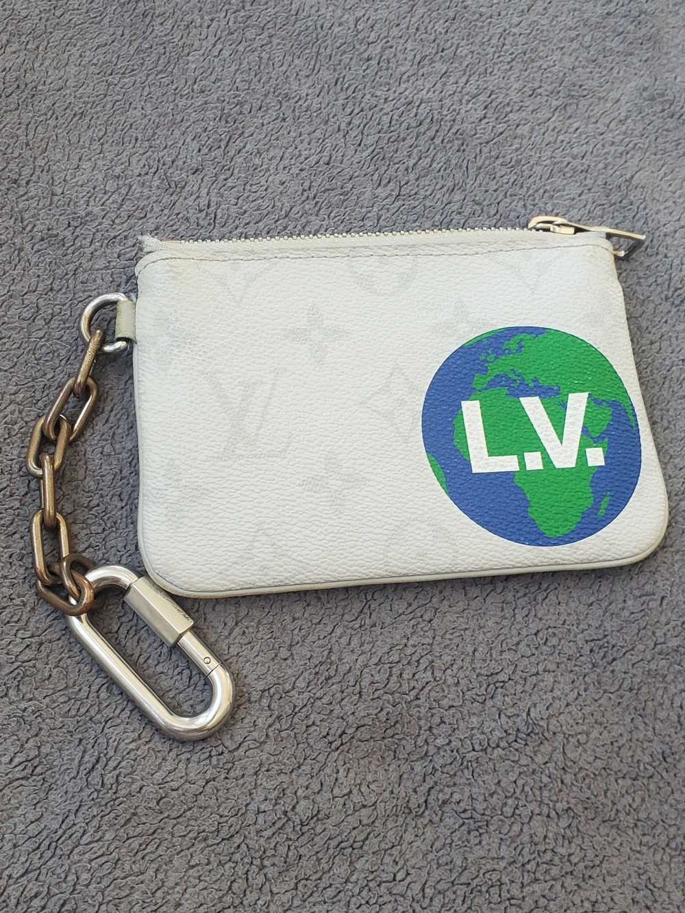 Louis Vuitton White Monogram Earth Patch Key Pouch